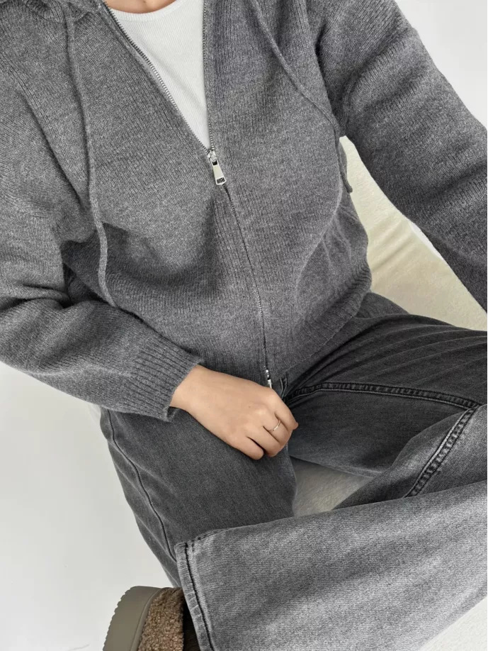 Кардиган на блискавці сірий “onesize”