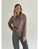 Лонгслів з білим кантом капучино, onesize