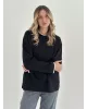 Лонгслів з білим кантом чорний, onesize