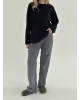 Лонгслів з білим кантом чорний, onesize