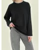 Лонгслів з білим кантом чорний, onesize