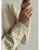 Светр вʼязаний молочний у блакитну квітку “onesize”