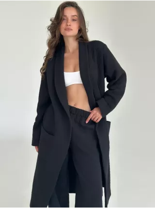 Штани трикотаж стьобаний чорний