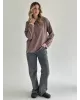 Лонгслів з білим кантом капучино, onesize
