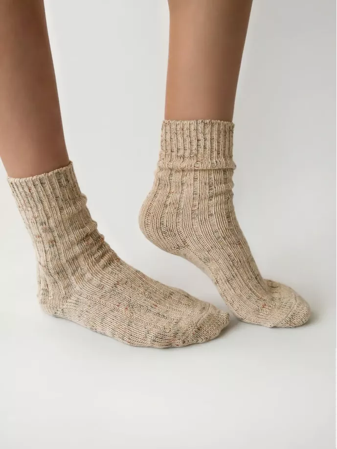 Шкарпетки меланж небілені зелені