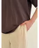 Футболка з білим кантом коричнева, onesize