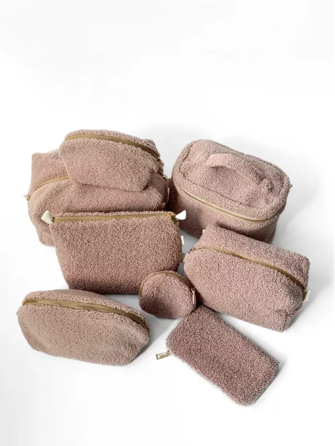 Косметичка TEDDY кольору пудра середня ВИСОКИЙ ТРИКУТНИК