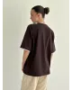 Футболка з білим кантом коричнева, onesize