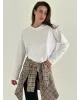 Лонгслів з білим кантом білий, onesize
