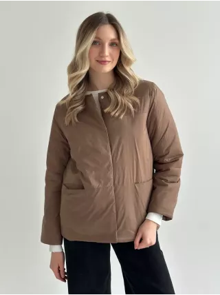 Куртка демісезонна на кнопках коричнева “onesize”