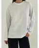 Лонгслів з білим кантом білий, onesize