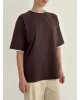 Футболка з білим кантом коричнева, onesize