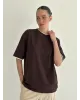 Футболка з білим кантом коричнева, onesize