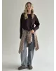 Лонгслів з білим кантом коричневий, onesize