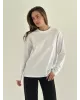 Лонгслів з білим кантом білий, onesize