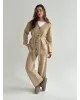 Комплект в’язаний кардиган з поясом та штани бежевий, onesize