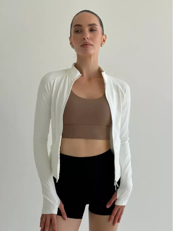 Yoga топ з перехресними бретелями капучино