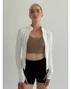 Yoga топ з перехресними бретелями капучино