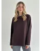 Лонгслів з білим кантом коричневий, onesize