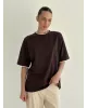 Футболка з білим кантом коричнева, onesize