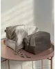Косметичка середня велюр сіра