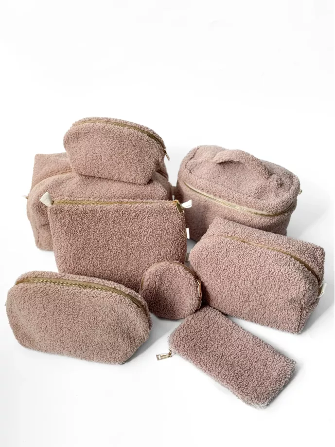 Косметичка TEDDY кольору пудра середня ВИСОКИЙ ТРИКУТНИК