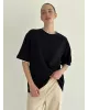 Футболка з білим кантом чорна, onesize