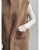 Жилет TEDDY коричневий з гудзиками