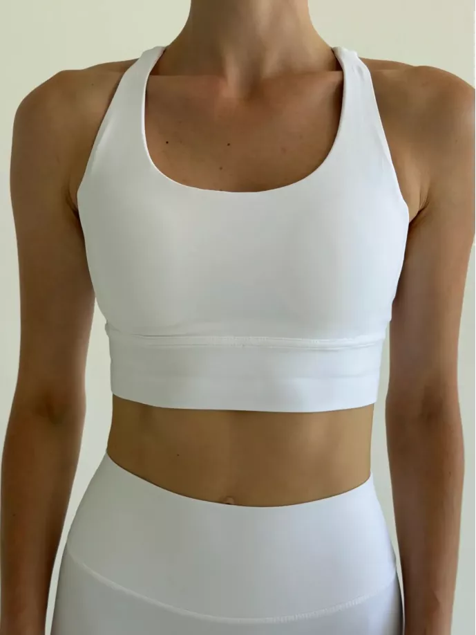 Yoga топ з перехресними бретелями білий