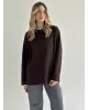 Лонгслів з білим кантом коричневий, onesize