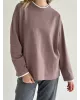 Лонгслів з білим кантом капучино, onesize