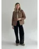 Куртка демісезонна на кнопках коричнева “onesize”