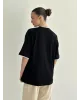 Футболка з білим кантом чорна, onesize