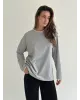 Лонгслів з білим кантом сірий, onesize