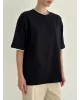 Футболка з білим кантом чорна, onesize