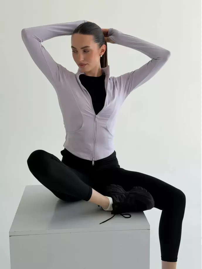 Yoga кофта на блискавці лавандова