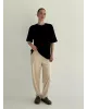 Футболка з білим кантом чорна, onesize