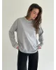 Лонгслів з білим кантом сірий, onesize