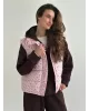 Жилетка стьобана дута рожева у квітку onesize
