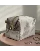 Косметичка середня велюр сіра