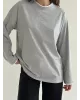 Лонгслів з білим кантом сірий, onesize