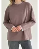 Лонгслів з білим кантом капучино, onesize