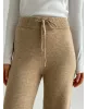 Комплект в’язаний кардиган з поясом та штани бежевий, onesize