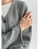 Комплект в’язаний кардиган з поясом та штани сірий, onesize