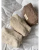 Косметичка середня махра жакард з квітами колір коричневий