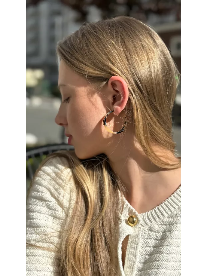 Сережки кільце широке темний лео