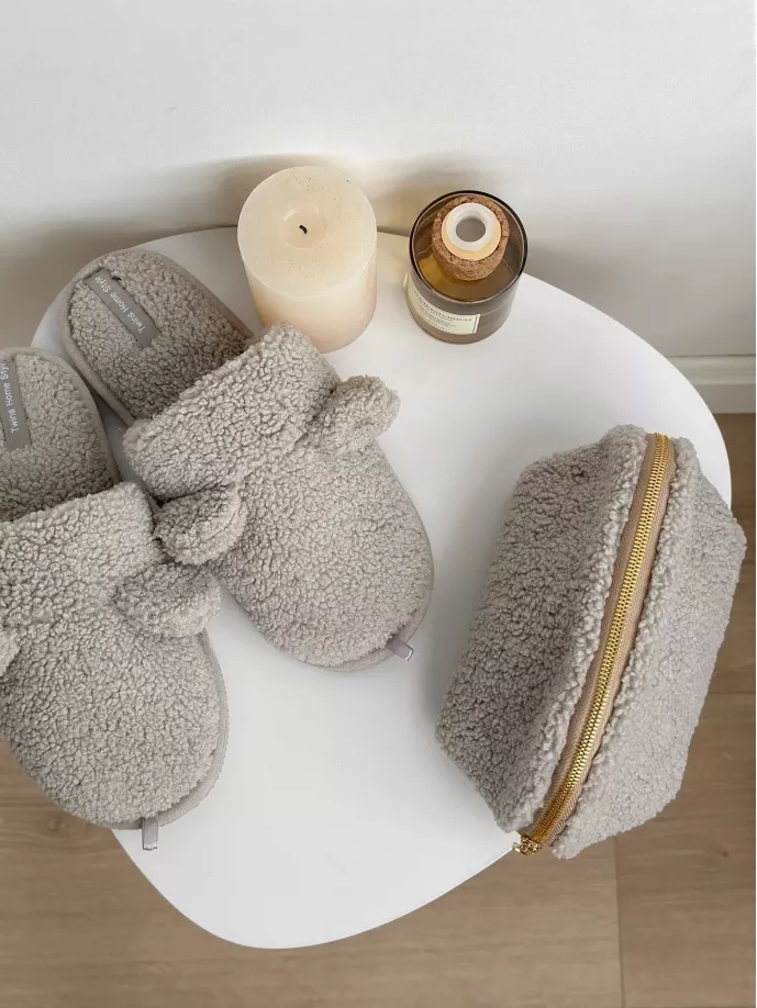 Набір косметичок TEDDY світло-сірого кольору (4 шт.)