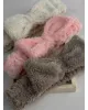 Пов'язка на голову плюш рожева